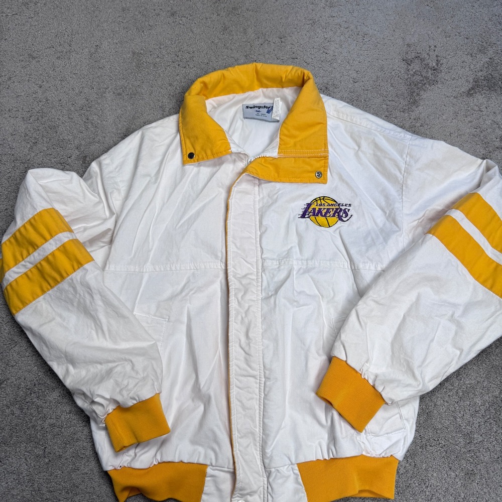 Vintage Swingster LA Lakers Jacket Men's Medium Los Angeles Has Flaws
